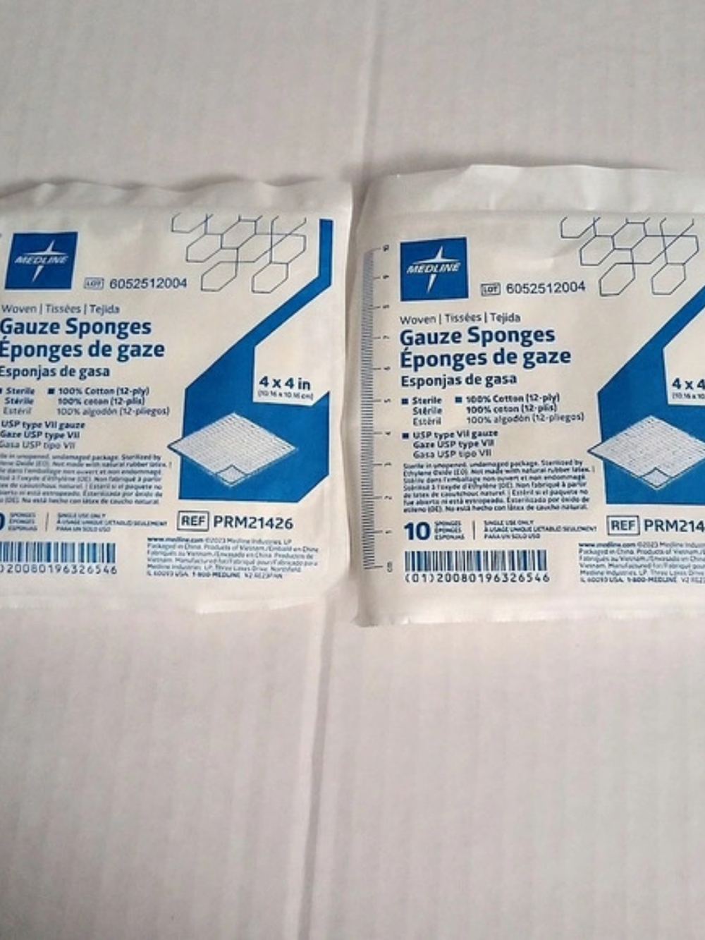 Medline Sterile 4x4 Woven Cotton Gauze Sponges 12-Ply PRM21426 - 2 Packs Of 10